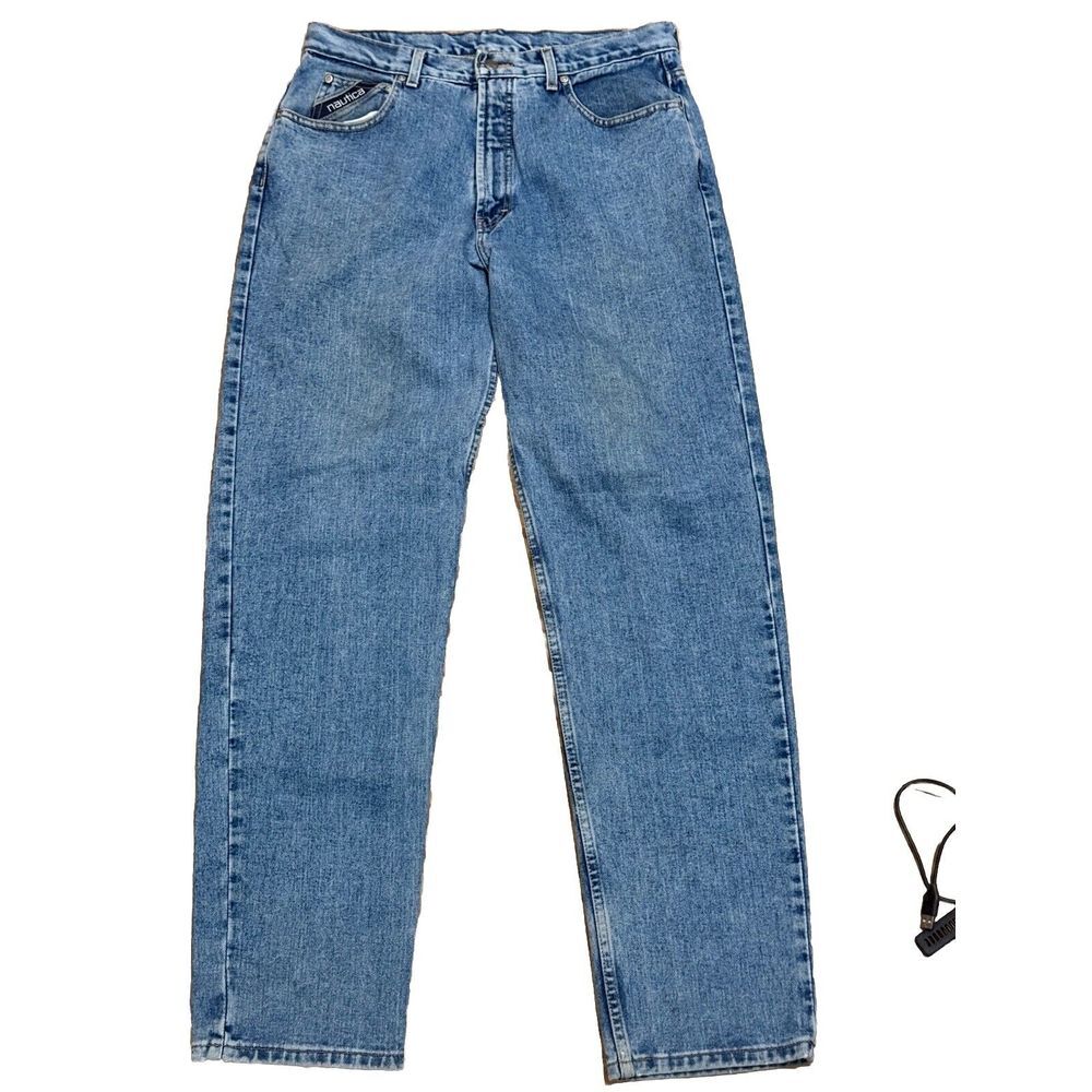 Nautica Jeans Mens Blue Marine Denim Medium Wash Straight Leg‎ Casual